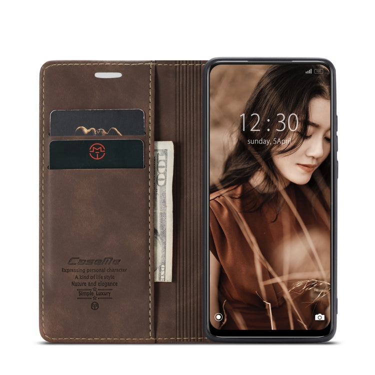 For Xiaomi Redmi Note 11 Pro Global/Redmi Note 11 Pro 5G Global CaseMe 013 Multifunctional Horizontal Flip Leather Phone Case(Coffee) - Xiaomi Accessories by CaseMe | Online Shopping UK | buy2fix