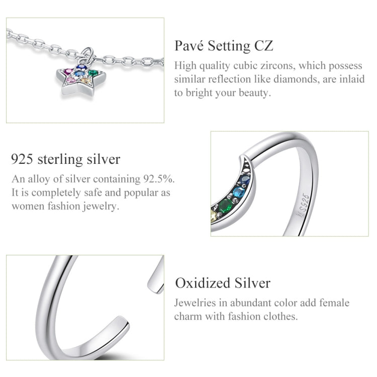 S925 Sterling Silver Star Colored Zircon Bracelet Women Jewelry - Bracelets by buy2fix | Online Shopping UK | buy2fix