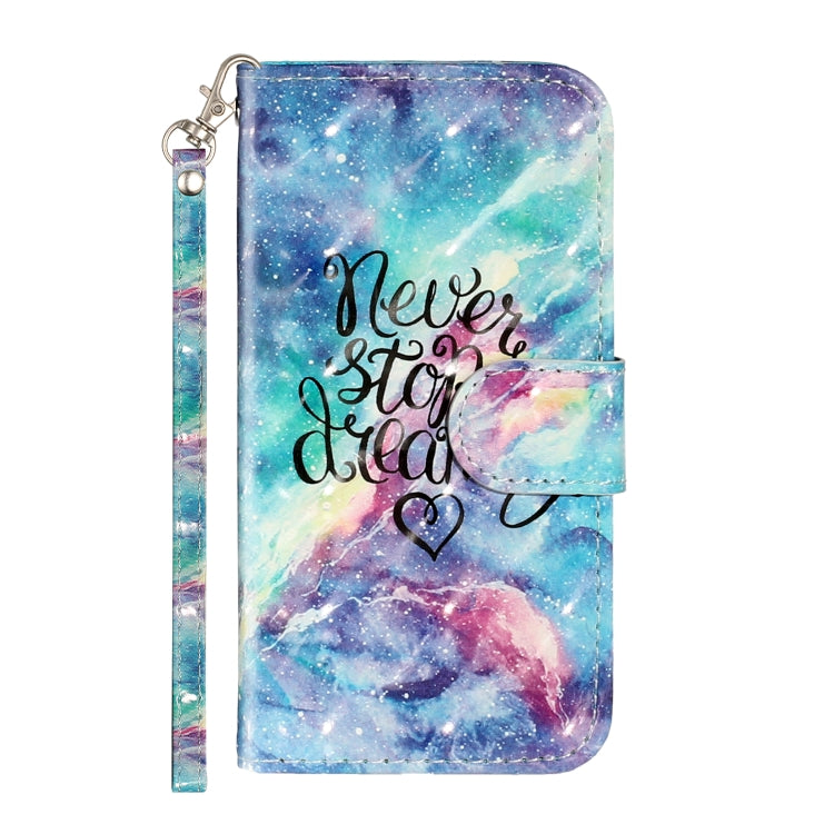 For Samsung Galaxy S22 5G 3D Pattern Horizontal Flip PU Leather Phone Case(Blue Starry Sky) - Galaxy S22 5G Cases by buy2fix | Online Shopping UK | buy2fix