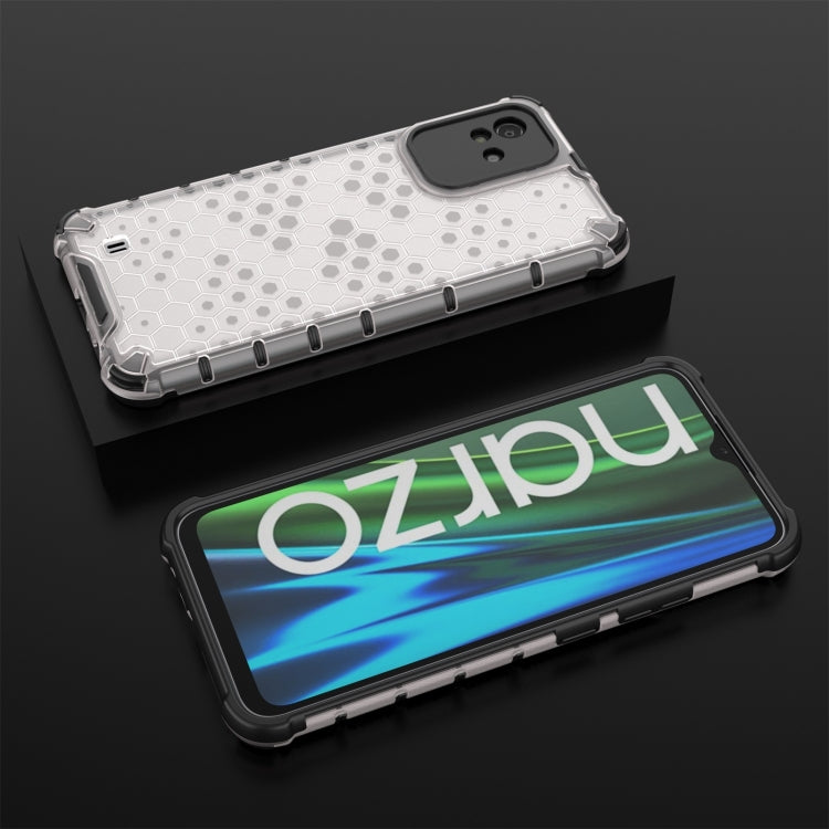 For OPPO Realme Narzo 50 4G Honeycomb PC + TPU Phone Case(White) - Realme Cases by buy2fix | Online Shopping UK | buy2fix