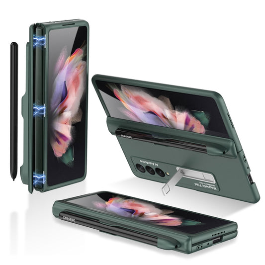 For Samsung Galaxy Z Fold3 5G GKK Magnetic Full Coverage Phone Flip Case with Pen Slot(Dark Green) - Samsung Accessories by GKK | Online Shopping UK | buy2fix