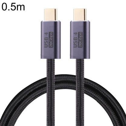 20Gbps USB 4 USB-C / Type-C Male to USB-C / Type-C Male Braided Data Cable, Cable Length:0.5m(Black) - Computer & Networking by buy2fix | Online Shopping UK | buy2fix