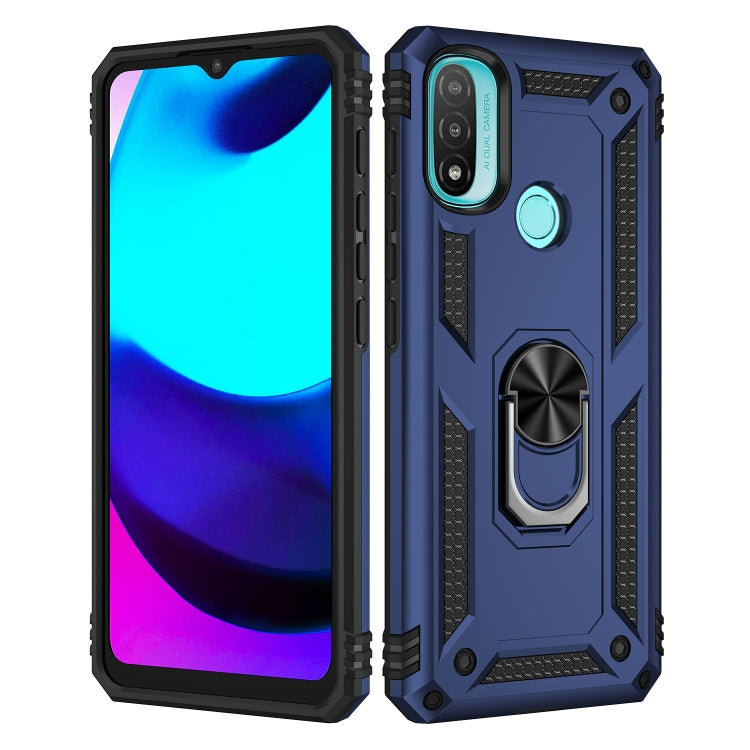 For Motorola Moto E20 / E30 / E40 Shockproof TPU + PC Holder Phone Case(Blue) - Motorola Cases by buy2fix | Online Shopping UK | buy2fix