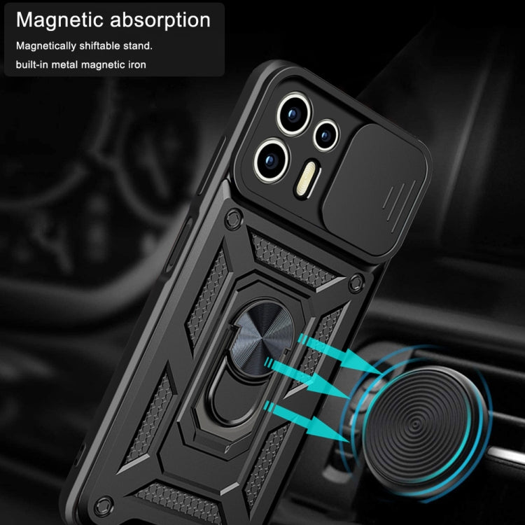 For Motorola Edge 20 Lite Sliding Camera Cover TPU+PC Phone Case(Black) - Motorola Cases by buy2fix | Online Shopping UK | buy2fix