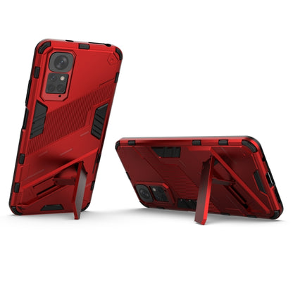 For Xiaomi Redmi Note 11 / Note 11S Global Punk Armor 2 in 1 PC + TPU Shockproof Phone Case with Invisible Holder(Red) - Xiaomi Cases by buy2fix | Online Shopping UK | buy2fix