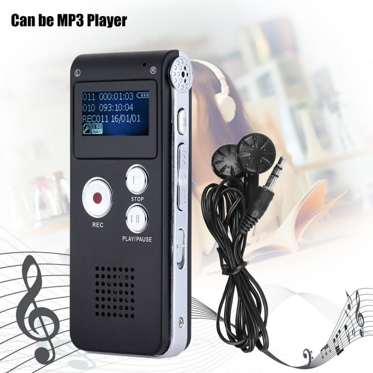 SK-012 16GB USB Dictaphone Digital Audio Voice Recorder with WAV MP3 Player VAR Function(Grey) - Consumer Electronics by buy2fix | Online Shopping UK | buy2fix