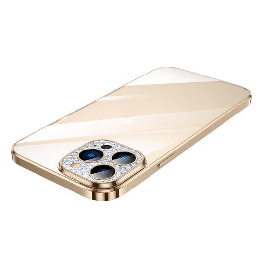 For iPhone 12 Pro SULADA Diamond Lens Protector Plated Frosted Case(Gold) - iPhone 12 / 12 Pro Cases by SULADA | Online Shopping UK | buy2fix