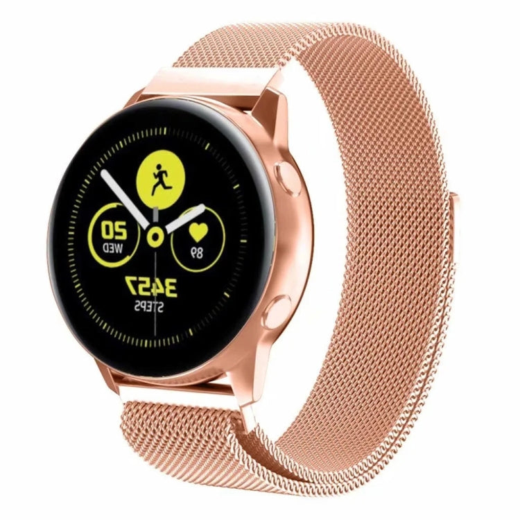 For Galaxy Watch Active Milanese Watch Band(Rose Gold) - Smart Wear by buy2fix | Online Shopping UK | buy2fix