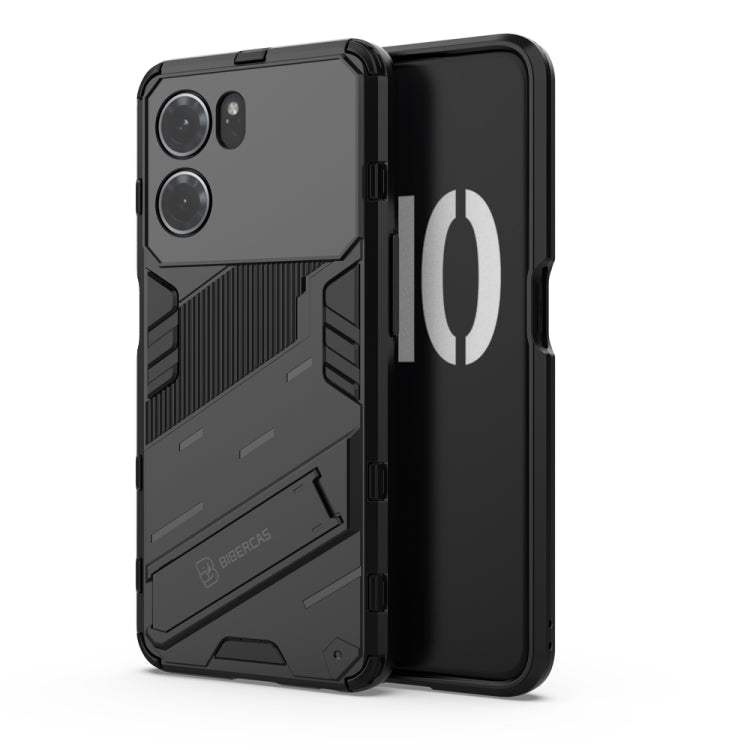 For OPPO K10 5G China Punk Armor 2 in 1 PC + TPU Shockproof Phone Case with Invisible Holder(Black) - OPPO Cases by buy2fix | Online Shopping UK | buy2fix