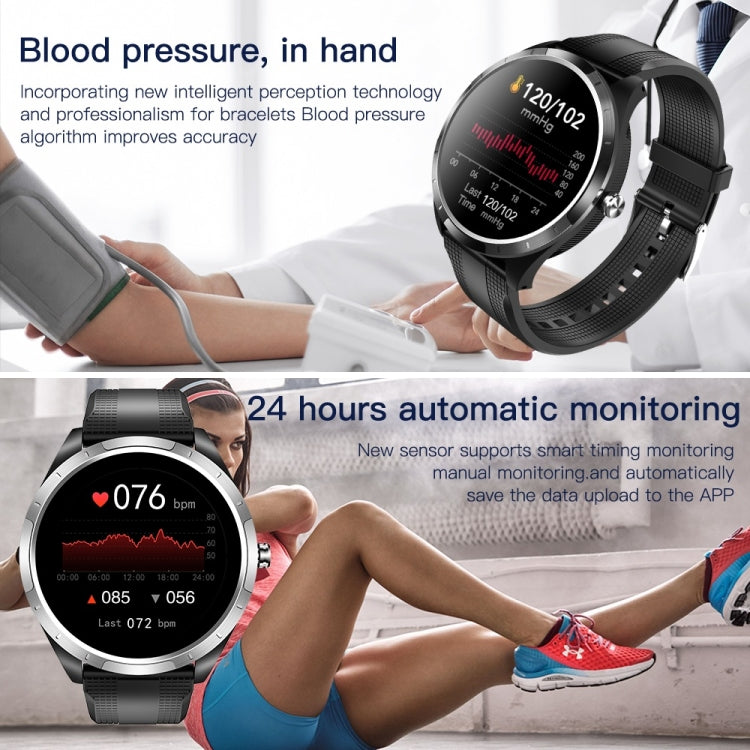 X3 1.3 inch TFT Color Screen Chest Belt Smart Watch, Support ECG/Heart Rate Monitoring, Style:Blue Silicone Watch Band(Black) - Smart Wear by buy2fix | Online Shopping UK | buy2fix