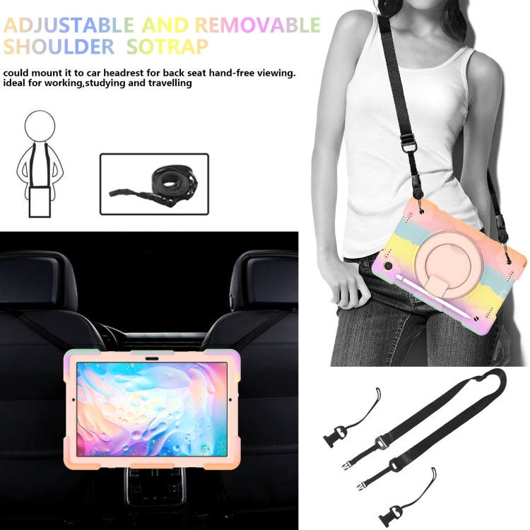 For Samsung Galaxy Tab A8 10.5 2021 Silicone + PC Full Body Protection Tablet Case With Holder & Strap(Colorful Rose Gold) - Other Galaxy Tab PC by buy2fix | Online Shopping UK | buy2fix