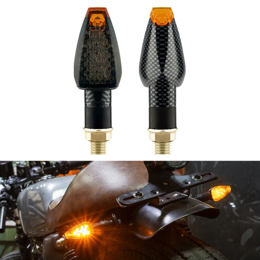 2 PCS KC025 Motorcycle 14LED Turn Signal Light(Lattice Shell + Smoked Black Lenses) - In Car by buy2fix | Online Shopping UK | buy2fix