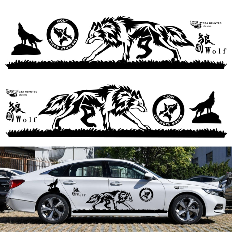 2 PCS/Set D-180 Wolf Totem Pattern Car Modified Decorative Sticker(Blue) - In Car by buy2fix | Online Shopping UK | buy2fix