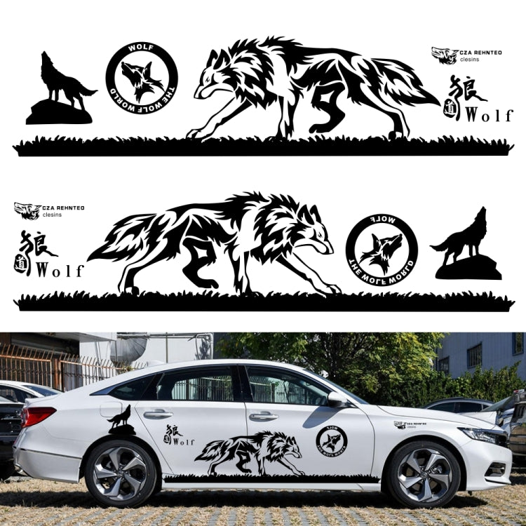 2 PCS/Set D-180 Wolf Totem Pattern Car Modified Decorative Sticker(Red) - In Car by buy2fix | Online Shopping UK | buy2fix