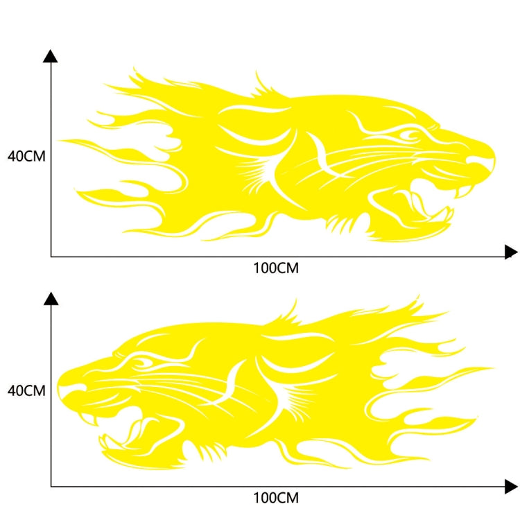 2 PCS/Set D-417 Lion Pattern Car Modified Decorative Sticker(Yellow) - In Car by buy2fix | Online Shopping UK | buy2fix