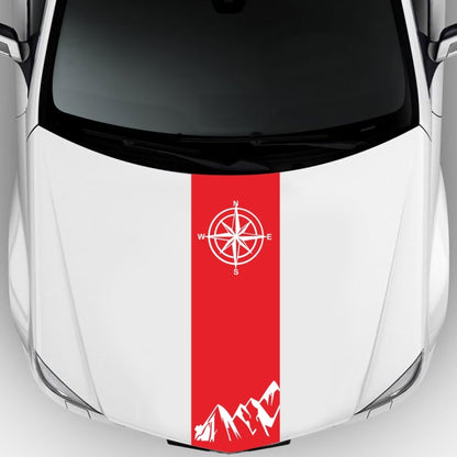 D-864 Compass Pattern Car Modified Decorative Sticker(Red) - In Car by buy2fix | Online Shopping UK | buy2fix