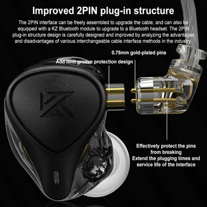 KZ-ZEX PRO 1.2m Electrostatic Coil Iron Hybrid In-Ear Headphones, Style:Without Microphone(Pearl Chrome) - In Ear Wired Earphone by KZ | Online Shopping UK | buy2fix