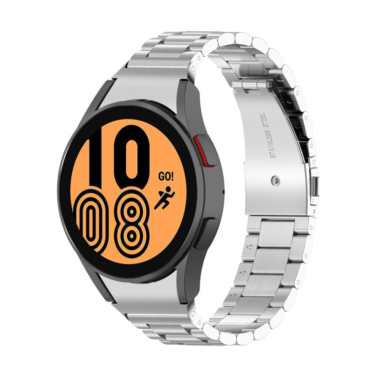 For Samsung Galaxy Watch 5 40mm Three Strains Steel Watch Band(Silver) - Smart Wear by buy2fix | Online Shopping UK | buy2fix