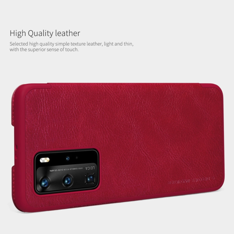 For Huawei P40 Pro NILLKIN QIN Series Crazy Horse Texture Horizontal Flip Leather Case with Card Slot(Red) - Huawei Cases by NILLKIN | Online Shopping UK | buy2fix