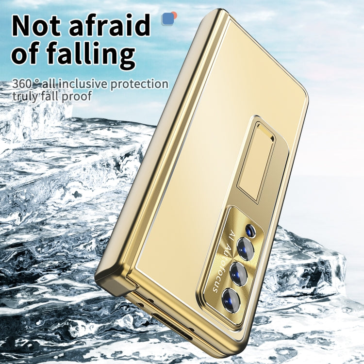 For Samsung Galaxy Z Fold4 Aluminum Alloy Double Hinge Shockproof Phone Protective Case(Gold) - Galaxy Z Fold4 5G Cases by buy2fix | Online Shopping UK | buy2fix