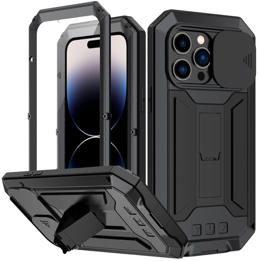 For iPhone 14 Pro R-JUST Shockproof Life Waterproof Dust-proof Case(Black) - iPhone 14 Pro Cases by R-JUST | Online Shopping UK | buy2fix