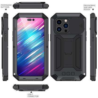 For iPhone 14 Pro R-JUST Shockproof Life Waterproof Dust-proof Case(Black) - iPhone 14 Pro Cases by R-JUST | Online Shopping UK | buy2fix