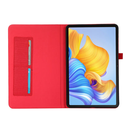 For Honor Pad 8 Fabric PU + TPU Flip Tablet Leather Case(Red) - For Huawei by buy2fix | Online Shopping UK | buy2fix