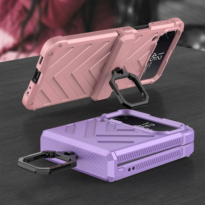 For Samsung Galaxy Z Flip4 GKK Sliding Camshield Magnetic Armor Flip Phone Case with Ring Holder(Sweet Pink) - Galaxy Z Flip4 5G Cases by GKK | Online Shopping UK | buy2fix