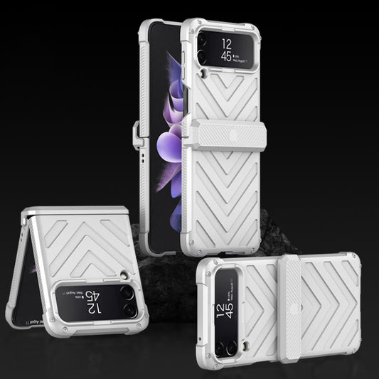 For Samsung Galaxy Z Flip4 GKK Magnetic Folding Swivel Armored Phone Case with Hinges(Silver) - Galaxy Z Flip4 5G Cases by GKK | Online Shopping UK | buy2fix