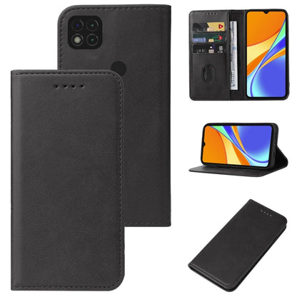 For Xiaomi Redmi 9C NFC Magnetic Closure Leather Phone Case(Black) - Xiaomi Cases by buy2fix | Online Shopping UK | buy2fix