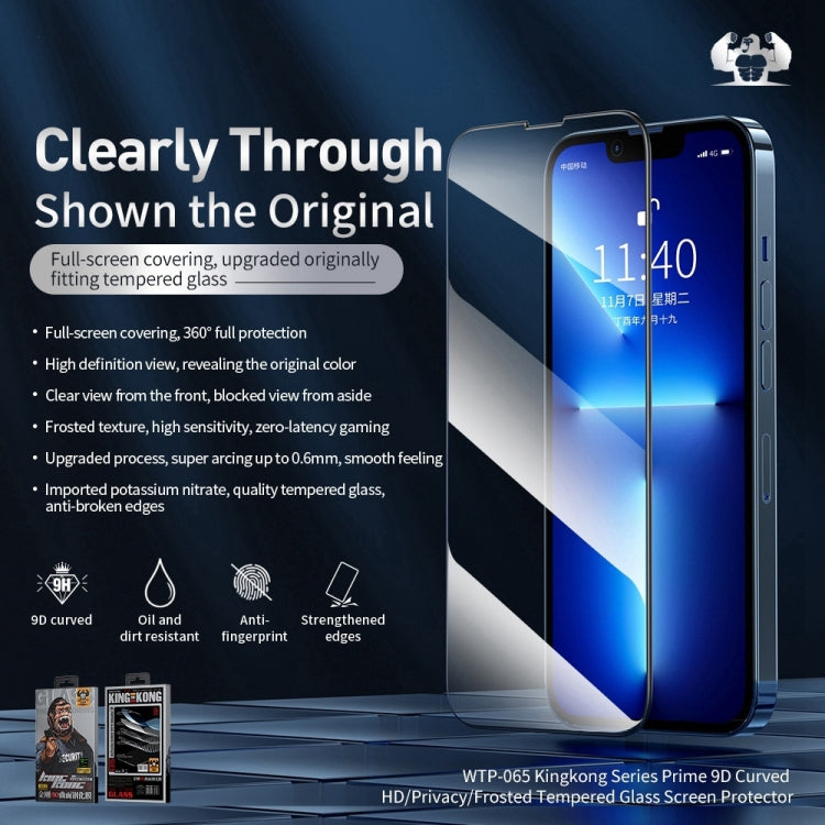 For iPhone 14 Plus 10pcs WEKOME 9D Curved Privacy Tempered Glass Film - iPhone 14 Plus Tempered Glass by WK | Online Shopping UK | buy2fix