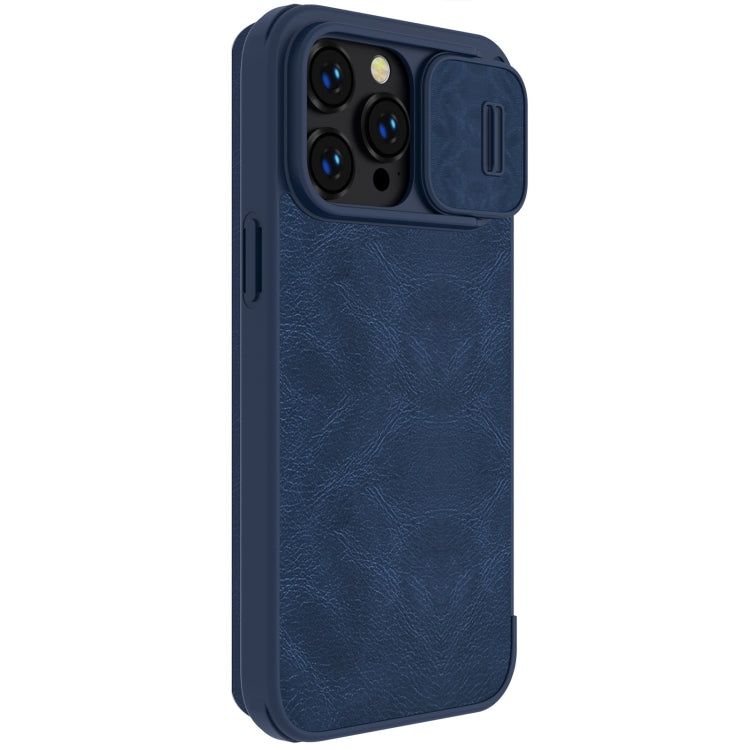 For iPhone 14 Pro Max NILLKIN QIN Series Pro Crazy Horse Texture Leather Case(Blue) - iPhone 14 Pro Max Cases by NILLKIN | Online Shopping UK | buy2fix