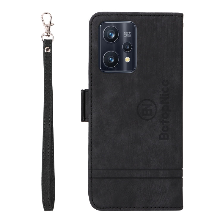 For Realme 9 Pro+ BETOPNICE Dual-side Buckle Leather Phone Case(Black) - Realme Cases by BETOPNICE | Online Shopping UK | buy2fix