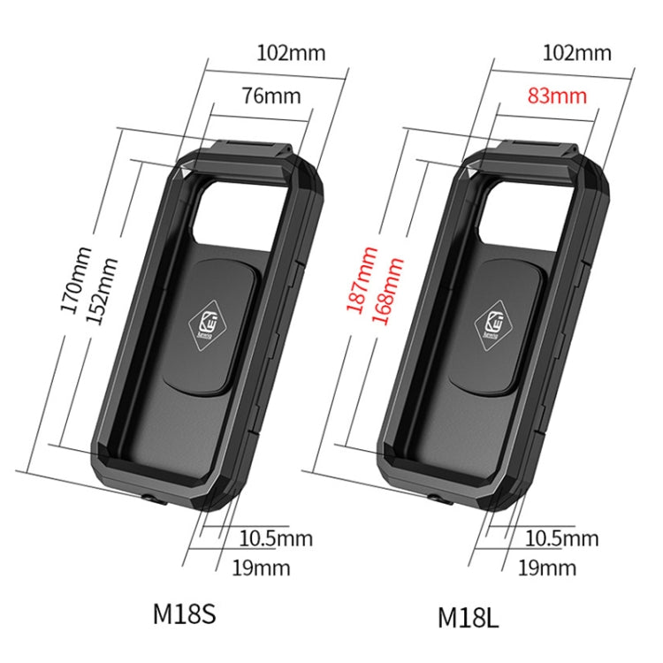 M18L-A2 Motorcycle / Bicycle Rearview Mirror Wireless Charging Waterproof Box Mobile Phone Holder - In Car by buy2fix | Online Shopping UK | buy2fix