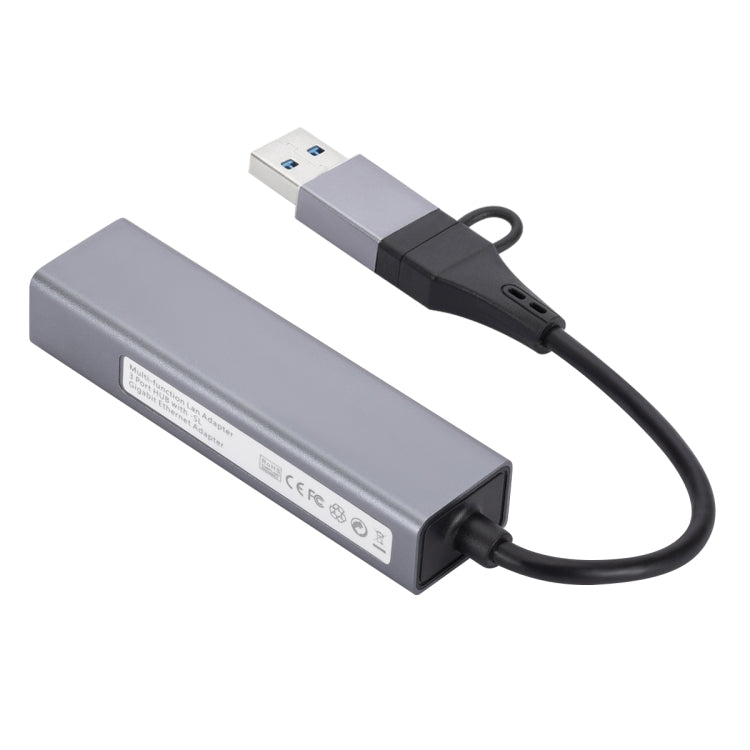 SL-006 USB3.0 Gigabit Network Type-C to Network Port USB x 3 HUB - Computer & Networking by buy2fix | Online Shopping UK | buy2fix