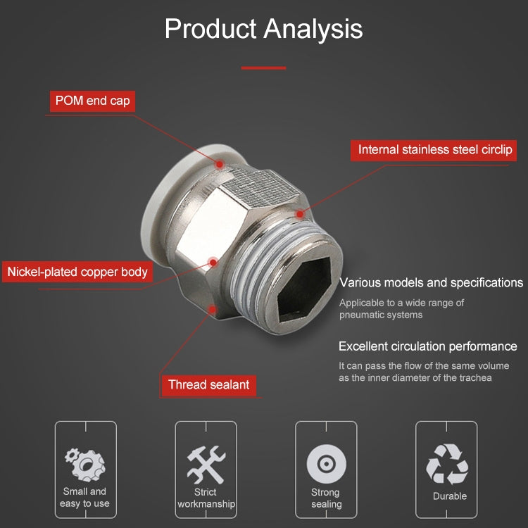 PC8-04 LAIZE PC Straight Pneumatic Quick Fitting Connector -  by LAIZE | Online Shopping UK | buy2fix