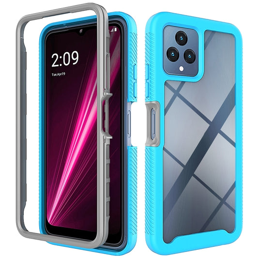 For T-Moblie Revvl 6 5G Starry Sky Solid Color Shockproof TPU Clear PC Phone Case(Sky Blue) - More Brand by buy2fix | Online Shopping UK | buy2fix