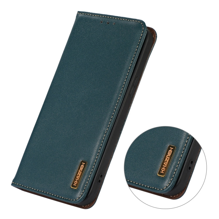 For Samsung Galaxy S23+ 5G KHAZNEH Nappa Top Layer Cowhide Leather Phone Case(Green) - Galaxy S23+ 5G Cases by buy2fix | Online Shopping UK | buy2fix