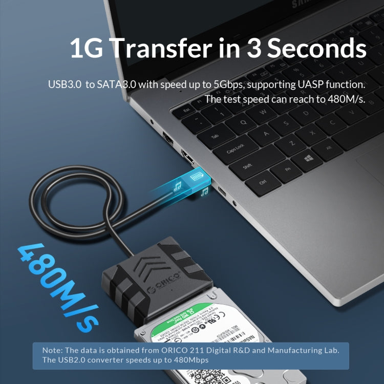 ORICO UTS1 USB 2.0 2.5-inch SATA HDD Adapter, Cable Length:0.3m - USB to IDE / SATA by ORICO | Online Shopping UK | buy2fix