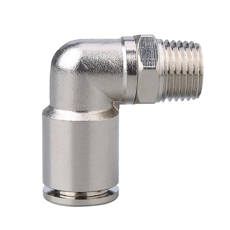 PL16-03 LAIZE Nickel Plated Copper Elbow Male Thread Pneumatic Quick Fitting Connector -  by LAIZE | Online Shopping UK | buy2fix