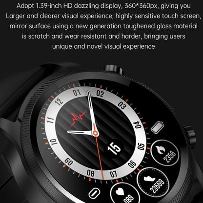 E400 1.39 inch HD Round Screen TPU Watch Strap Smart Watch Supports ECG Monitoring/Non-invasive Blood Sugar(Black) - Smart Wear by buy2fix | Online Shopping UK | buy2fix