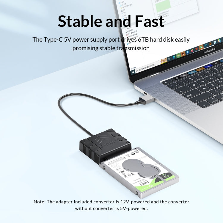 ORICO UTS1 USB 3.0 2.5-inch SATA HDD Adapter with 12V 2A Power Adapter, Cable Length:0.3m(US Plug) - USB to IDE / SATA by ORICO | Online Shopping UK | buy2fix