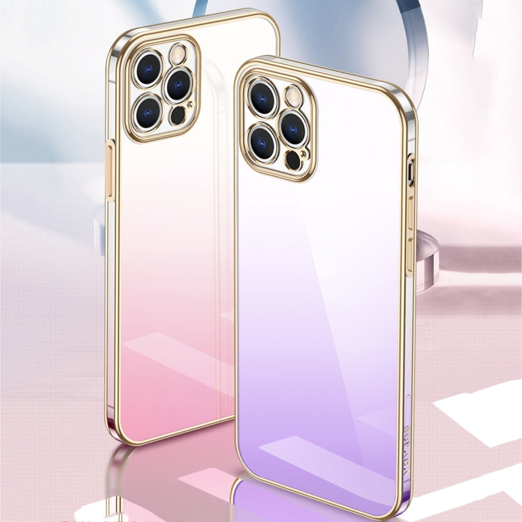 For iPhone 14 Pro SULADA Iridescence Series Plating Transparent Gradient Phone Case(Blue) - iPhone 14 Pro Cases by SULADA | Online Shopping UK | buy2fix