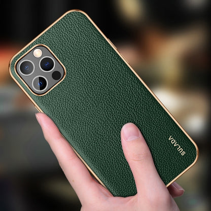 For iPhone 14 SULADA Shockproof TPU + Handmade Leather Phone Case(Borwn) - iPhone 14 Cases by SULADA | Online Shopping UK | buy2fix