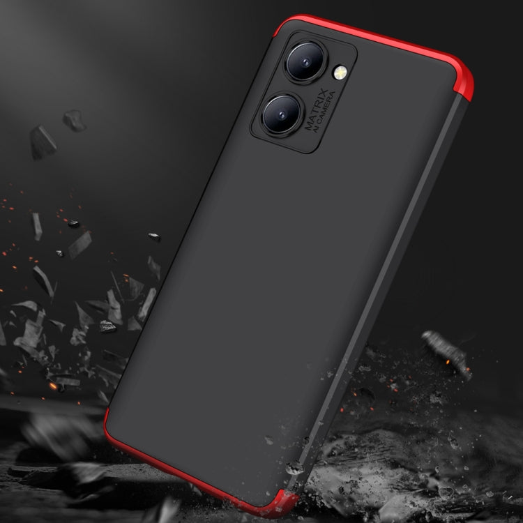 For Realme C33 GKK Three Stage Splicing Full Coverage PC Phone Case(Black Red) - Realme Cases by GKK | Online Shopping UK | buy2fix