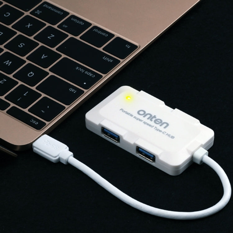 Onten OTN-9102 4-port USB3.0 Portable HUB Docking Station(White) - Computer & Networking by Onten | Online Shopping UK | buy2fix