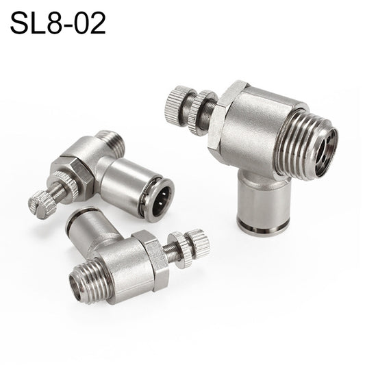 SL8-02 LAIZE Nickel Plated Copper Male Thread Throttle Valve Pneumatic Connector -  by LAIZE | Online Shopping UK | buy2fix