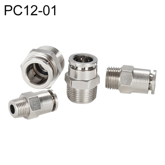 PC12-01 LAIZE Nickel Plated Copper Male Thread Straight Pneumatic Quick Connector -  by LAIZE | Online Shopping UK | buy2fix
