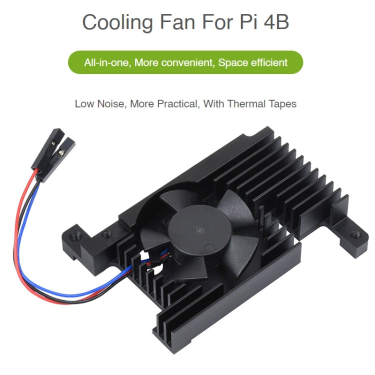 Waveshare Dedicated All-In-One Aluminum Alloy Cooling Fan For Raspberry Pi 4B - Consumer Electronics by WAVESHARE | Online Shopping UK | buy2fix