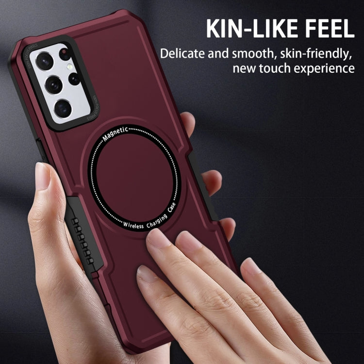 For Samsung Galaxy S23+ 5G MagSafe Shockproof Armor Phone Case(Wine Red) - Galaxy S23+ 5G Cases by buy2fix | Online Shopping UK | buy2fix